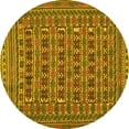thumbnail image 1 of Ahgly Company Indoor Round Persian Yellow Traditional Area Rugs, 5' Round, 1 of 4
