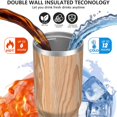 thumbnail image 3 of 30oz Tumbler with Handle, Insulated Stainless Steel Cup with Flip Straw Lid, Leak-Proof & Cup Holder Friendly for Travel and Sports ,Wood Print, 3 of 6