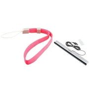Insten Pink Hand Wrist Strap+Black Wired Nintendo Wii Sensor Bar