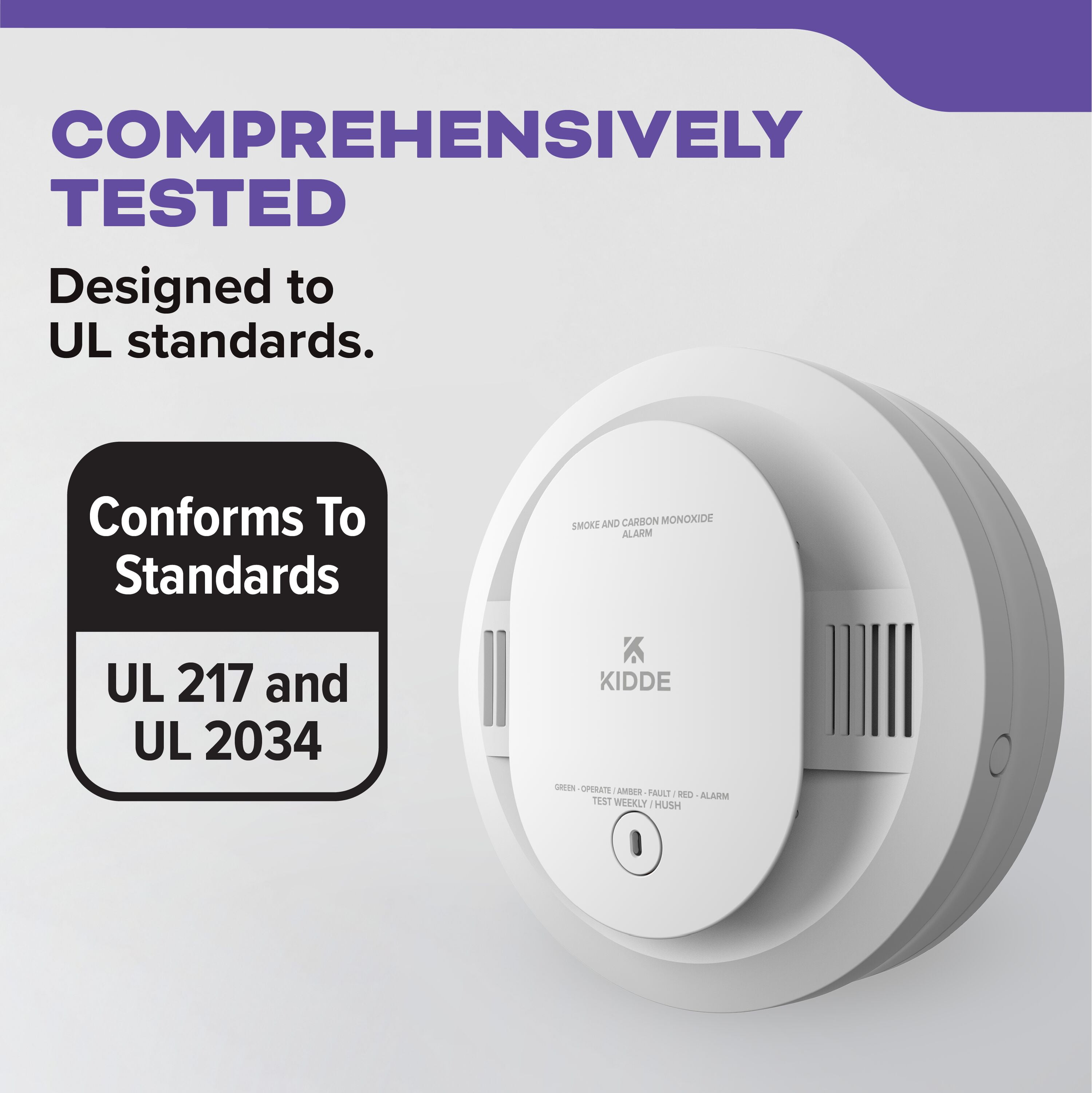 (2 pack) Kidde Battery-Operated Combination Smoke & Carbon Monoxide Detector, Batteries Included