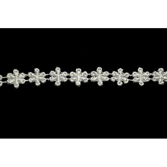 Lily 0.5" White Daisy Flower Venice Lace Trim Floral Sewing Notions By Yardage