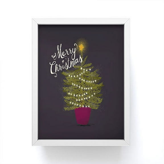 Society6 Joy Laforme Merry Christmas Little Tree Framed Mini Art Print