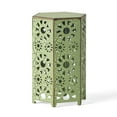 thumbnail image 5 of GDF Studio Elliot Indoor/Outdoor Metal 12 and 14 Inch Sunburst Side Tables, Set of 2, Crackle Green, 5 of 9