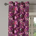 thumbnail image 2 of Ambesonne Ombre Grommet Curtain, Modern Floral Leaf Nature, 50" x 96", Purple White, 2 of 6