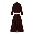 thumbnail image 4 of Xdegoge 2 Piece Sets for Women Turtleneck Long Sleeve T Shirts Tops and Long Pants Matching Set with Pockets Bodycon Fashion Solid Casual Outfits, 4 of 5