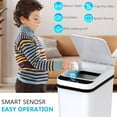 thumbnail image 2 of 3Pack Bathroom Small Trash Can with Lid, 2.6 Gallon Touchless Automatic Garbage Can Slim Waterproof Motion Sensor Smart Trash Bin for Bedroom, Office, Living Room-White, 2 of 6