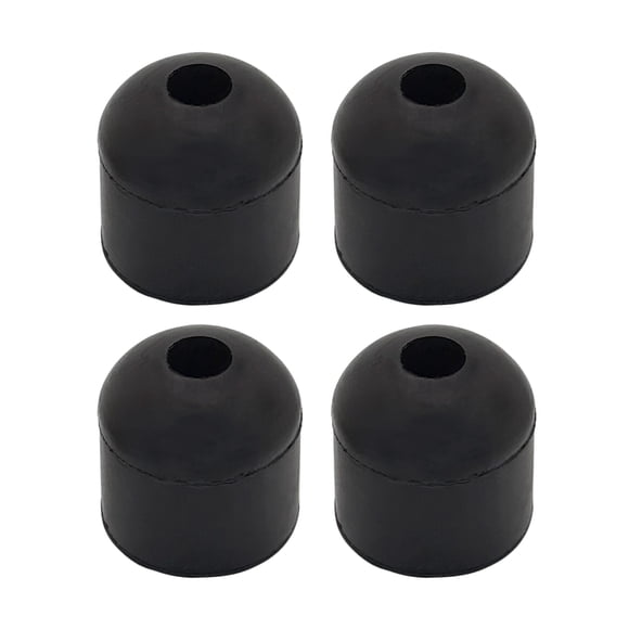 Topes de goma A.A 2,5 x 2,5 cm negros para atornillar, paquete de 4