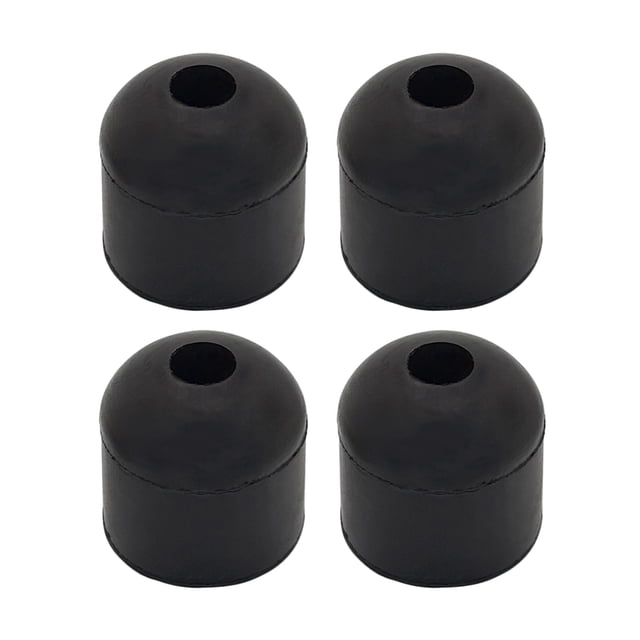 Topes de goma A.A 2,5 x 2,5 cm negros para atornillar, paquete de 4