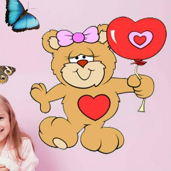 Wallhogs Valentines Heart Bear Cutout Wall Decal