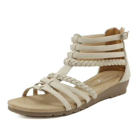 

MIASHUI Womens Sandals Shoes Casual Roman Style Wedge Heel Beach Sandals for Women Casual Summer Shoes Beige 6.5