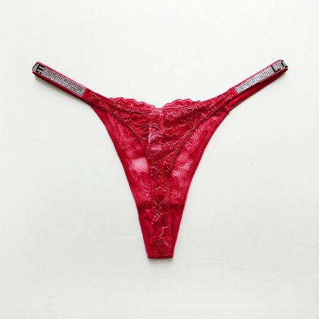 

Women Lace Underwear Fitness T Back G-String Letter Glitter Bling Belt Thong
