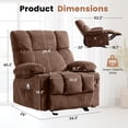 thumbnail image 2 of JMYMRY Rocker Recliner Chair with Vibration Massage and Heating, Cup Holders and Side Pockets, Adjustable Lounge Chair for Living Room, Brown, 2 of 8