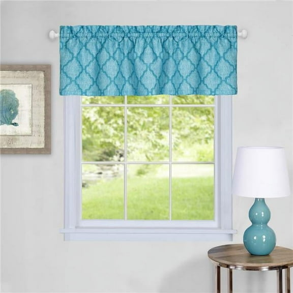 58 x 14 in. Colby Window Curtain Valance, Turquoise