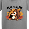 thumbnail image 4 of Inktastic Leaf Me Alone Funny Autumn Fall Squirrel Youth T-Shirt, 4 of 5