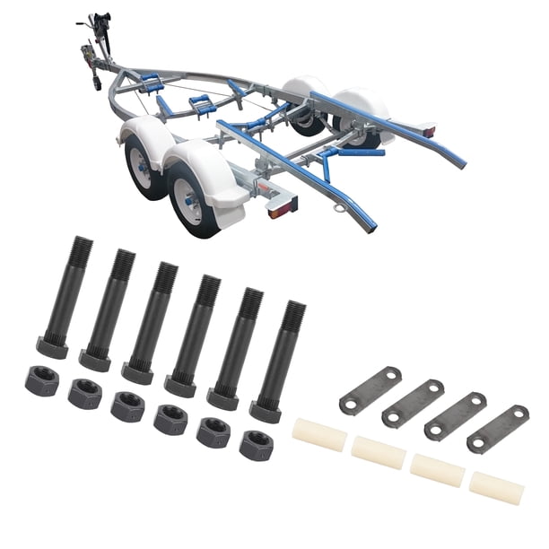 Kit de grillete de remolque bujes de nailon Kit de grillete de suspensión del eje del remolque Tuercas de bloqueo para resorte de doble ojo ANGGREK Otros