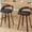 Black, variant on GAKMCIL 25" Mid-Century Modern PU Leather Upholstered Bar Stools, Low Back Wood Bar Chairs with 360-Degree Swivel, Walnut Color Coating, for Kitchen, Dining Room, Pub, Cafe (set of 2, Beige)