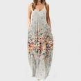 thumbnail image 2 of Robes Maxi Femmes Été Bretelles Spaghetti Robe Grande Taille Décontractée Plage Boho Robe de Soleil avec Poches, 2 of 5