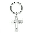 thumbnail image 1 of 925 Sterling Silver Jesus Cross Religious Key Band Ring Size Visor Clip, 1 of 5