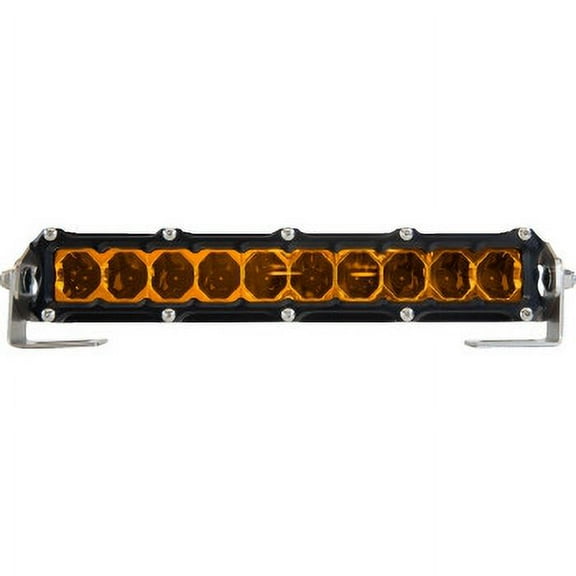 Heretic 51004 6-Series Light Bar - 10in. (12in. x 2in. x 1.5in.) - Black Flood Light with Amber Lens