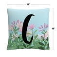 thumbnail image 2 of Pink Floral Garden Letter Illustration C By Abc 16 X 16 Decorative Throw Pillow, 2 of 5