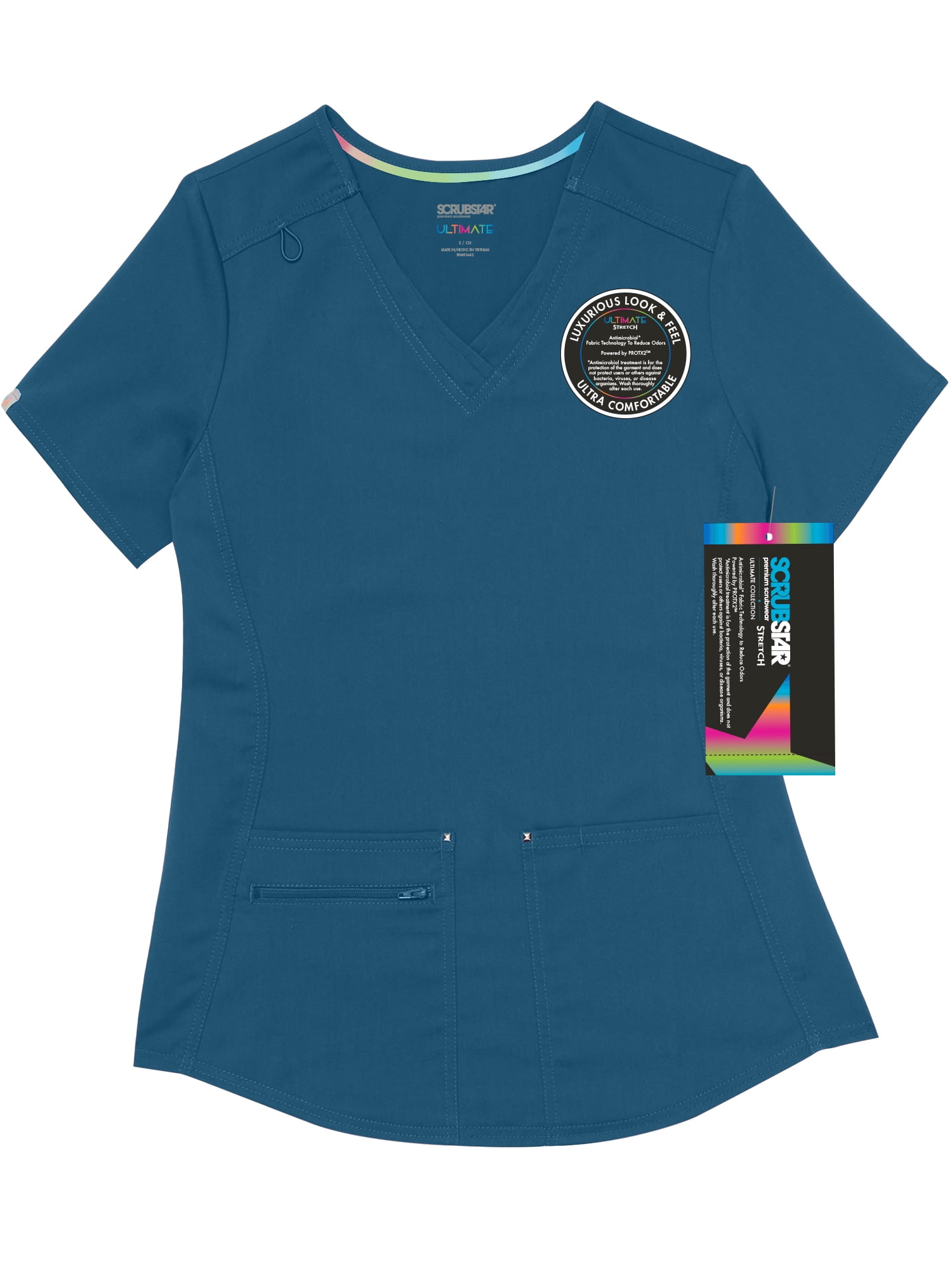 Scrubstar Women's Ultimate Stretch Twill Criss Cross V-Neck Scrub Top WM12T900A