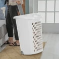 thumbnail image 4 of Sterilite Ultra™ Wheeled Hamper, Plastic Laundry Hamper with Handle and Wheels for Easy Transport, White, 4 of 9