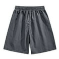 thumbnail image 4 of TKYCMSUAKI Big and Tall Shorts for Men Elastic Waisted Drawstring Solid Color Workout Short Comfy Lightweight Baggy Shorts with Pockets, 4 of 8