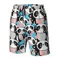 thumbnail image 5 of Kdxio Panda Cute Hearts Pattern Mens Casual Shorts - Drawstring Summer Beach Sports Shorts for Men, 5 of 9