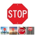 thumbnail image 2 of KAKOWELY stop sign Traffic Sign Board Useful Reflective Traffic Sign Premium STOP Warning Sign9.84"X9.84"X0.79", 2 of 4