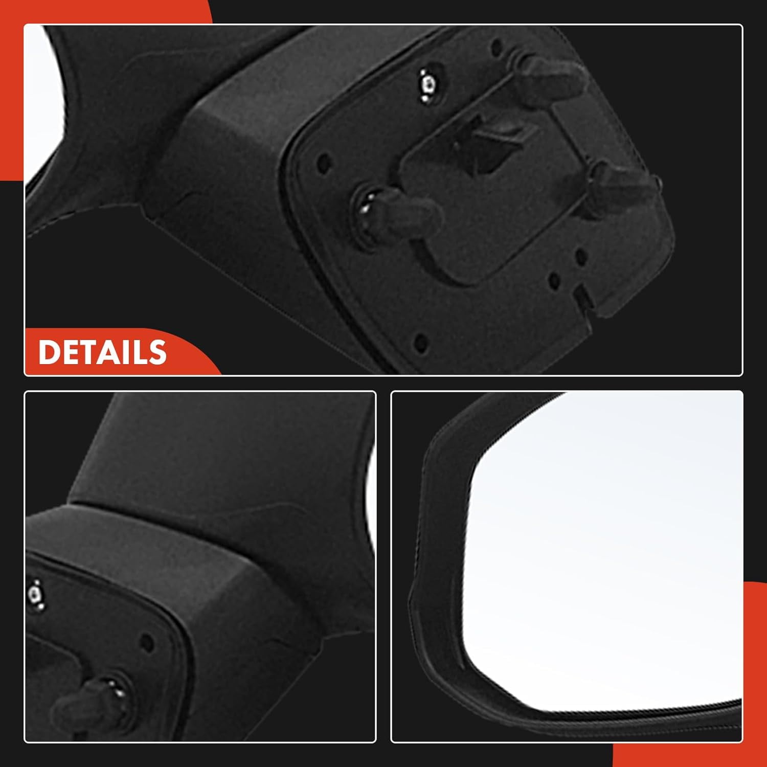A-Premium Pair (2) Driver and Passenger Side Manual Door Mirror - Compatible with Honda Civic 2012 2013 2014 2015 - Non-Heated Manual Folding Black Outside Rear View Mirror - Replace# 76258TR3A11