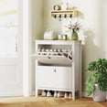 thumbnail image 2 of HOMCOM Armoire à Chaussures avec 2 Tiroirs Basculants, Armoire de Rangement pour Chaussures Étroite, Blanc, 2 of 10