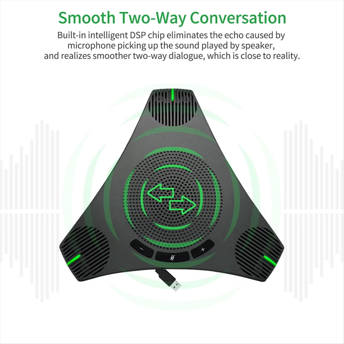 USB Speakerphone Conference Microphone Omnidirectional Computer Mic 360° Voice Pickup with Mute Key