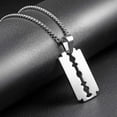 thumbnail image 3 of Mens Stainless Steel Razor Blade Model Dog Tag Pendant Hip Hop Necklace,23" Chain, 3 of 3