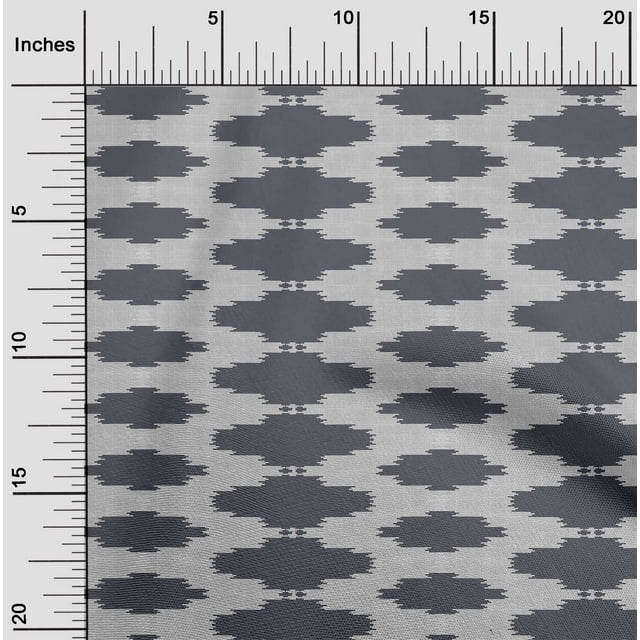 oneOone Tissu Popeline de Coton Imprimé Kasuri Signe Plus 1 Yard 56 Pouces de Large