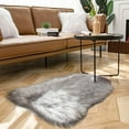thumbnail image 4 of JOLUSERE Luxury Ultra Soft Faux Fur Area Rugs,2'x3'Fur Chair Cover Seat Pad Small Fuzzy Fur Rugs, Grey, 4 of 9