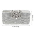 thumbnail image 6 of 1pc Women Evening Bag Handbag Rhinestone Diamond Dinner Bag Ladies Wedding Clutch Party Banquet Bag (Silver), 6 of 7