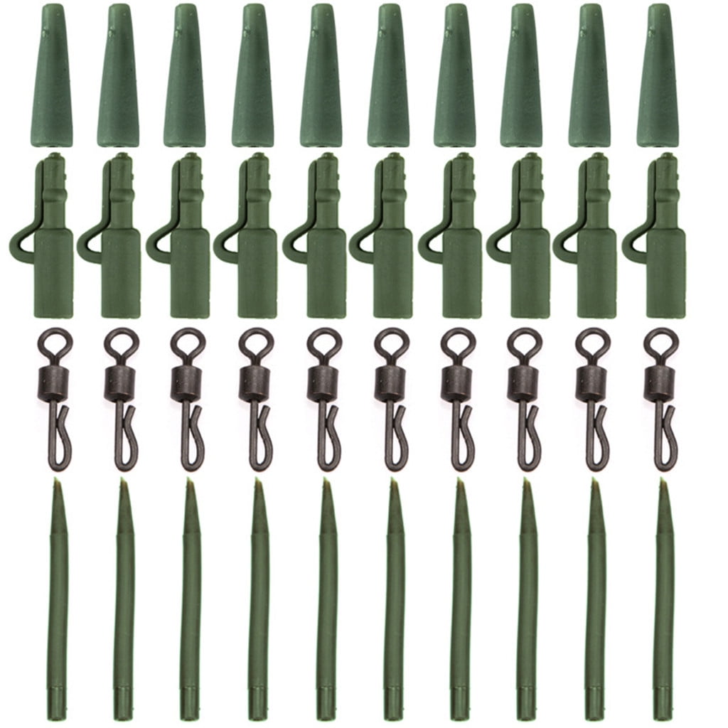 Details about  / Lead Clips Anti Tangle Sleeves Quick Change Swivels Green Carp Tackle 40 Pcs