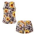 thumbnail image 4 of Xoenoiee Sunflower Cow Pattern Women's Swimsuit Tankini Tummy Control Bathing Suits Two Piece Full Coverage Slim Swim Suits with High Waisted Bottom, S, 4 of 7