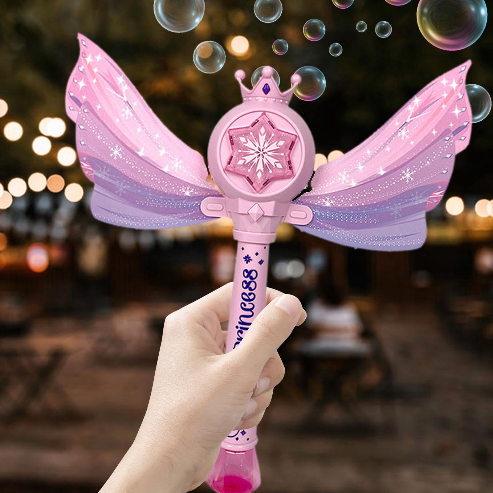 LeeQinersw Bubbles Machine Automatic Portable Funny with Lighting Garden Music Bubbles Maker Pink