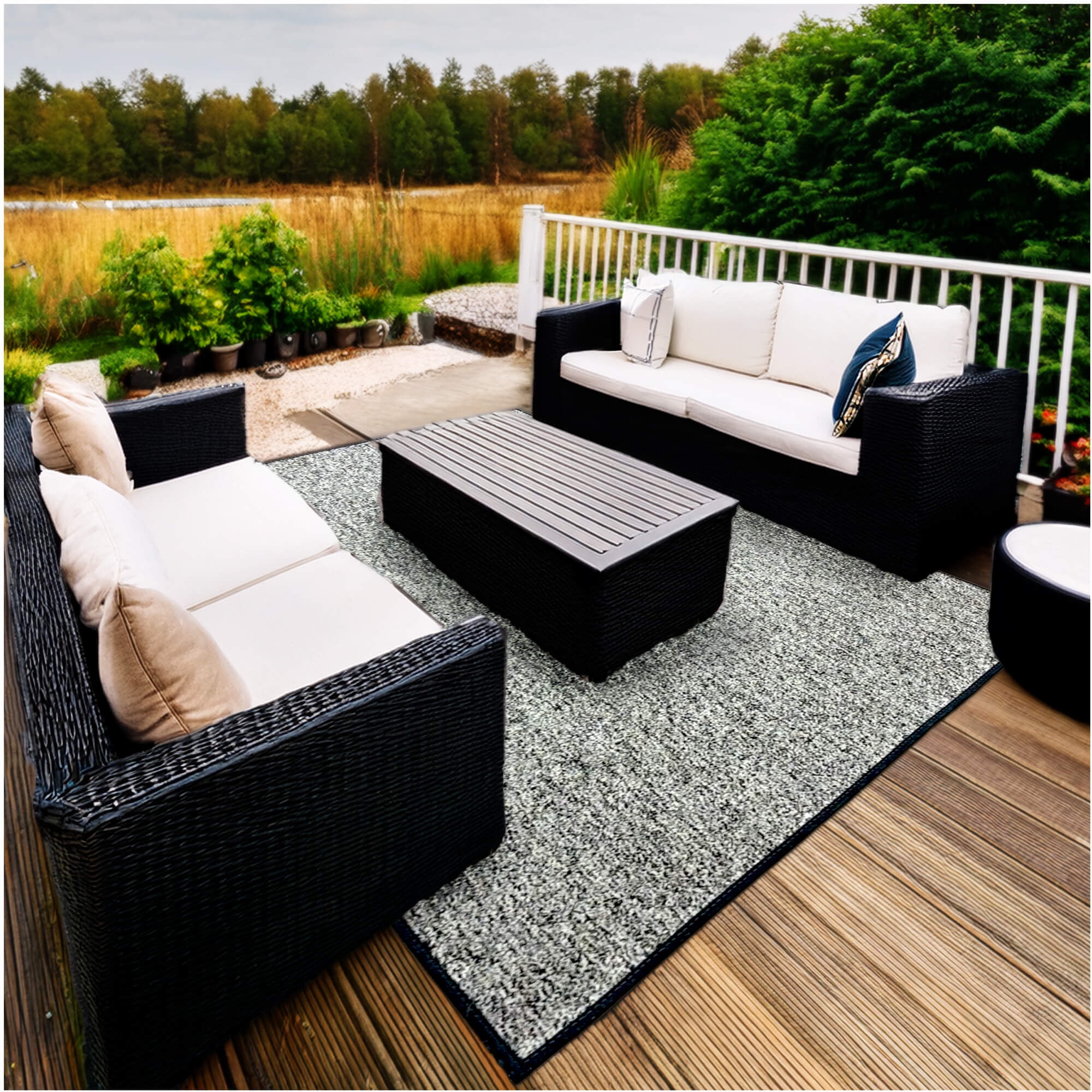 Koeckritz Rugs Premium 9'x12' Pavement Indoor/Outdoor Turf Rug - Ideal for Patios, Decks