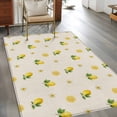 thumbnail image 2 of Cute Lemon Floral Area Rugs 4'x6', Washable Small Throw Rugs for Office Bathroom, Farmhouse Vintage Linen Texture Indoor Outdoor Rug Non-Slip Low Pile Carpet Runner Reversible Floor Mats, 2 of 8