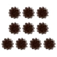 thumbnail image 1 of Uxcell 3.9" Flores de gasa Tela de flores Apliques de tela de costura Marrón 10 Pcs, 1 of 7