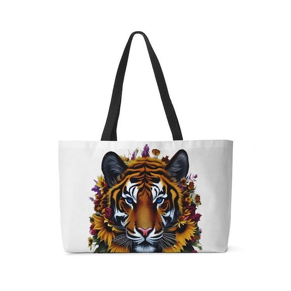 CafePress - Sunflower Tiger - Large Weekender Tote