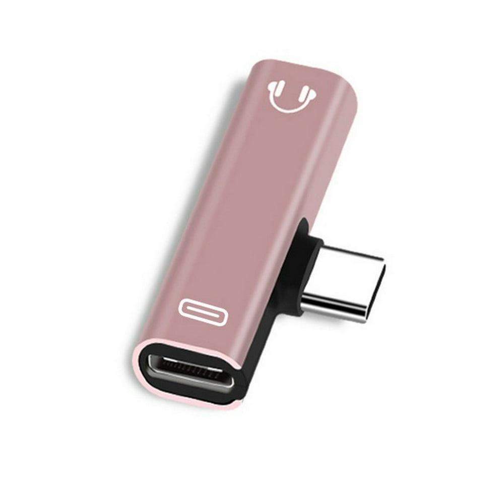 Dual Type C USBC Earphone Headphone Audio Charging Charger Adapter