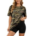 thumbnail image 2 of Trendfront Womens Summer Crew Neck Short Sleeve Tops Oversized Loose Fit Tees Camo Pattern Casual Fashion T-Shirts, 2 of 4