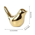 thumbnail image 2 of VogueV Gold Ceramic Bird Figurine - Modern Minimalist Living Room Tabletop Decor Gold 4, 2 of 3