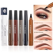 Eyebrow Pencil,Eye Brow,Waterproof Eyebrow Pencil,Microblading Eyebrow Pencils for Women,3D Waterproof Eyebrow Pen,Long Lasting 4-Tip Microblading Brow Pencil for Natural(Light Brown)