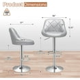 thumbnail image 3 of QRKD Bar Stools Set of 2, Swivel Counter Height Bar Stools, Modern Island Chair with Back and Footrest for Kitchen Dining Room, Silver, 3 of 17