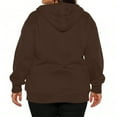 thumbnail image 5 of Women's Plus Size Hoodie Fall Winter Fashion Zip Up Loose Light Warm House Sweatshirt Cute Holiday Funny Soft Jackets Coffee L, 5 of 5
