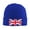 Blue, variant on Union Jacks Flag Beanie Hat Knit Hat Skull Cap for Men Women Winter Hat Deep Heather